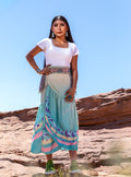 Purple Butterflies Green Wrap Skirt