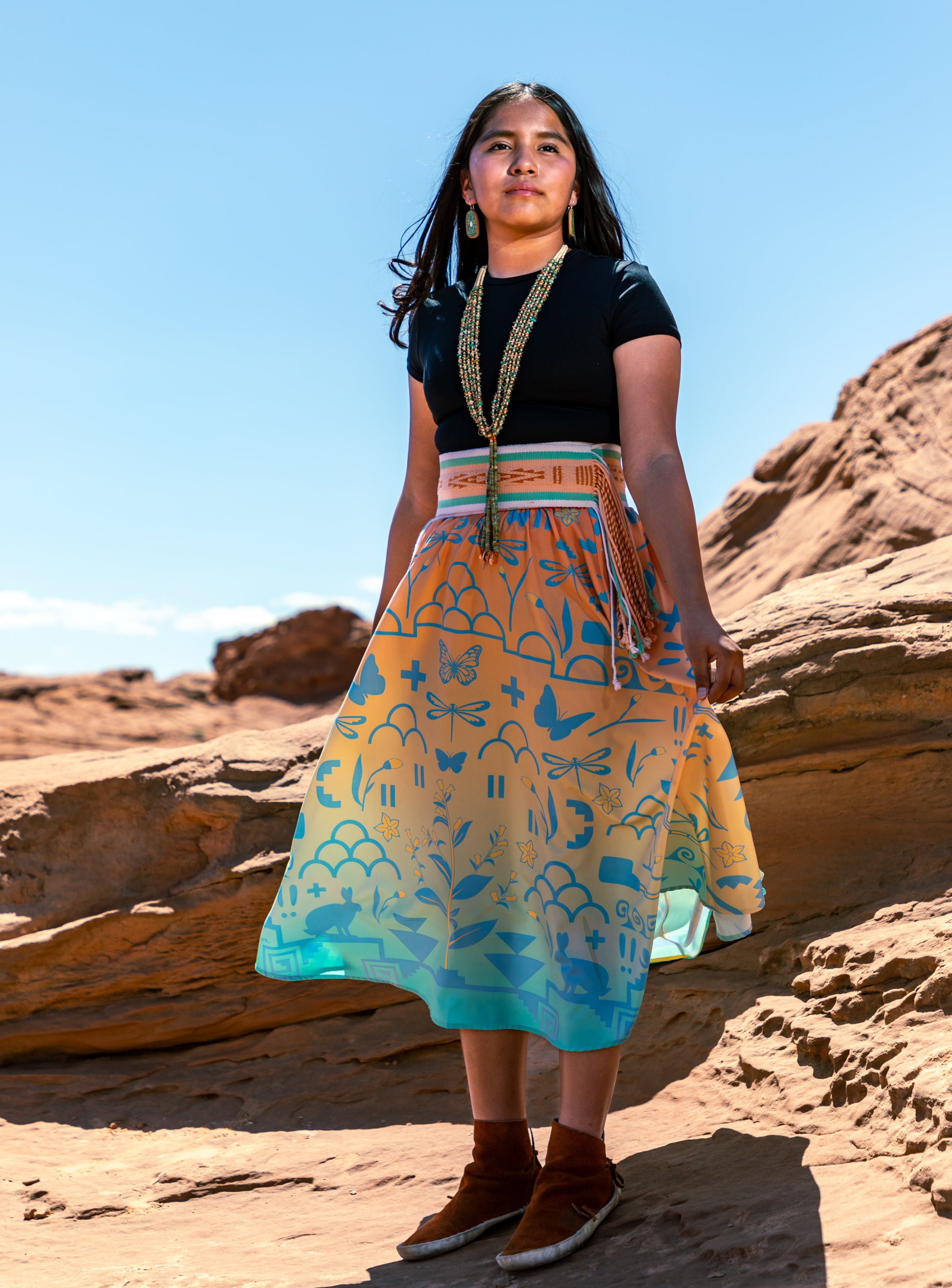 Orange Ombre Tabacco/Rabbit Prayer Skirt