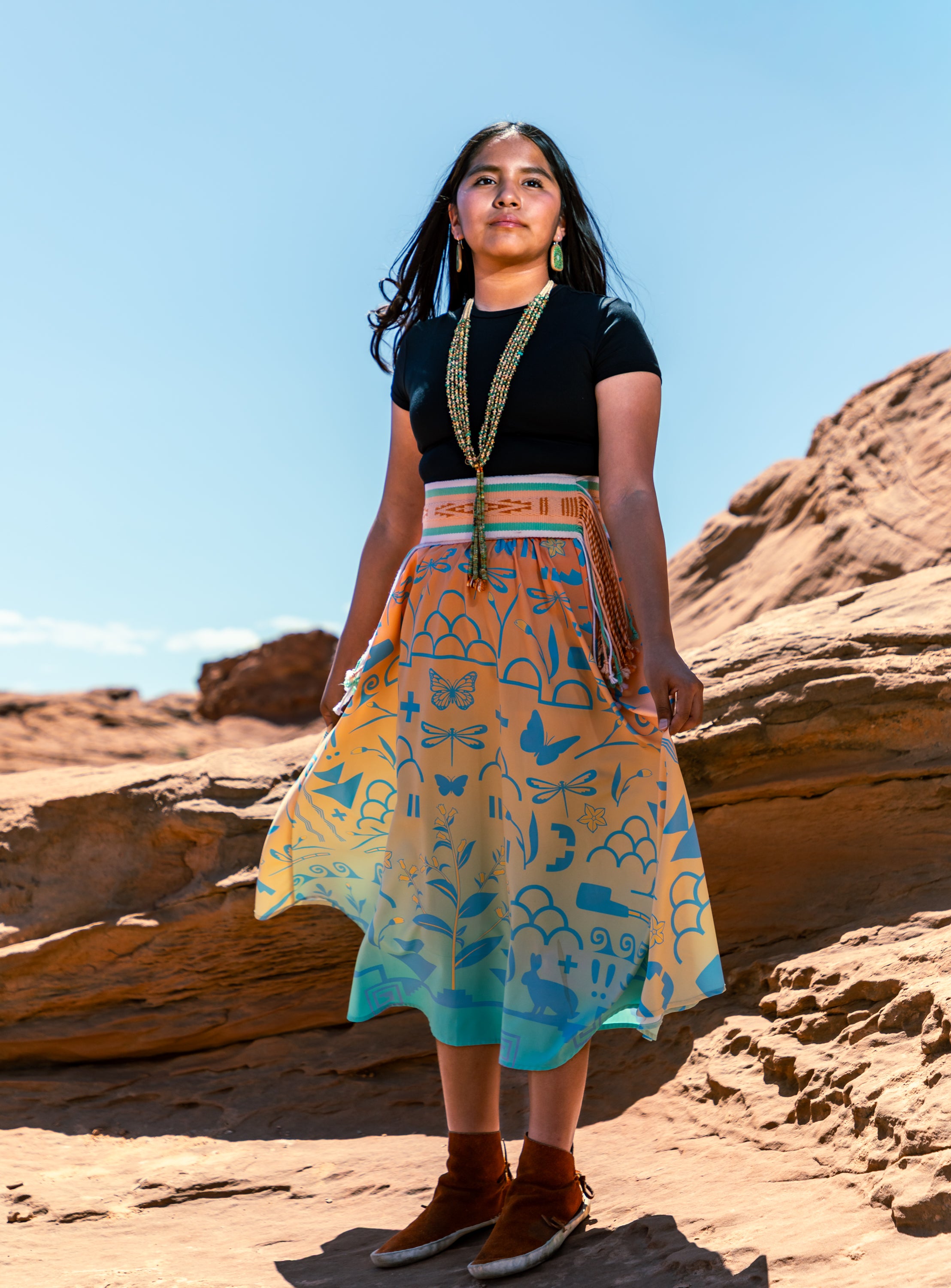 Orange Ombre Tabacco/Rabbit Prayer Skirt