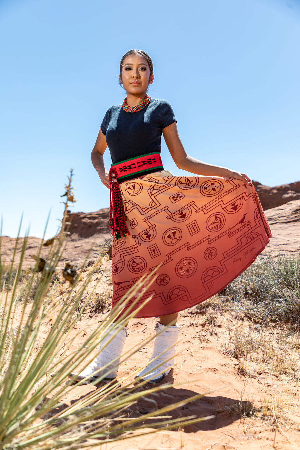 Roadrunner Maroon Ombre Skirt