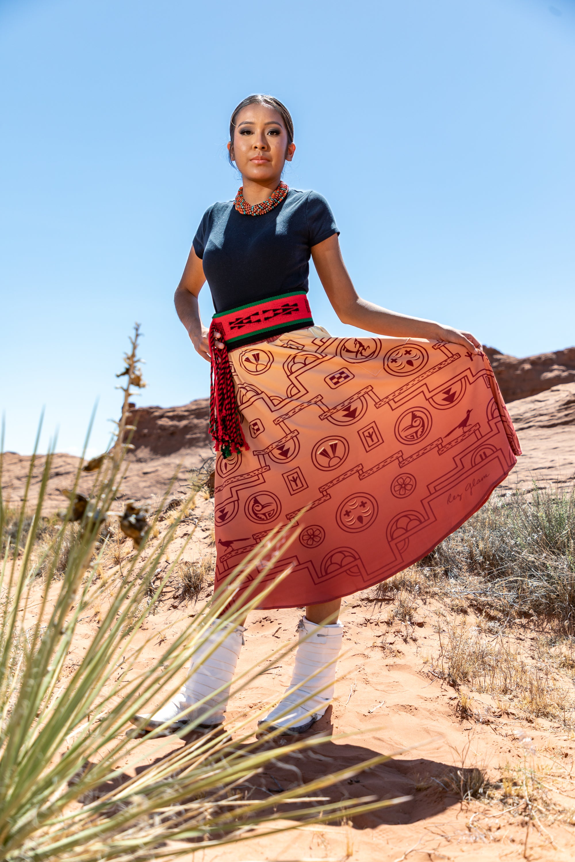 Roadrunner Maroon Ombre Skirt