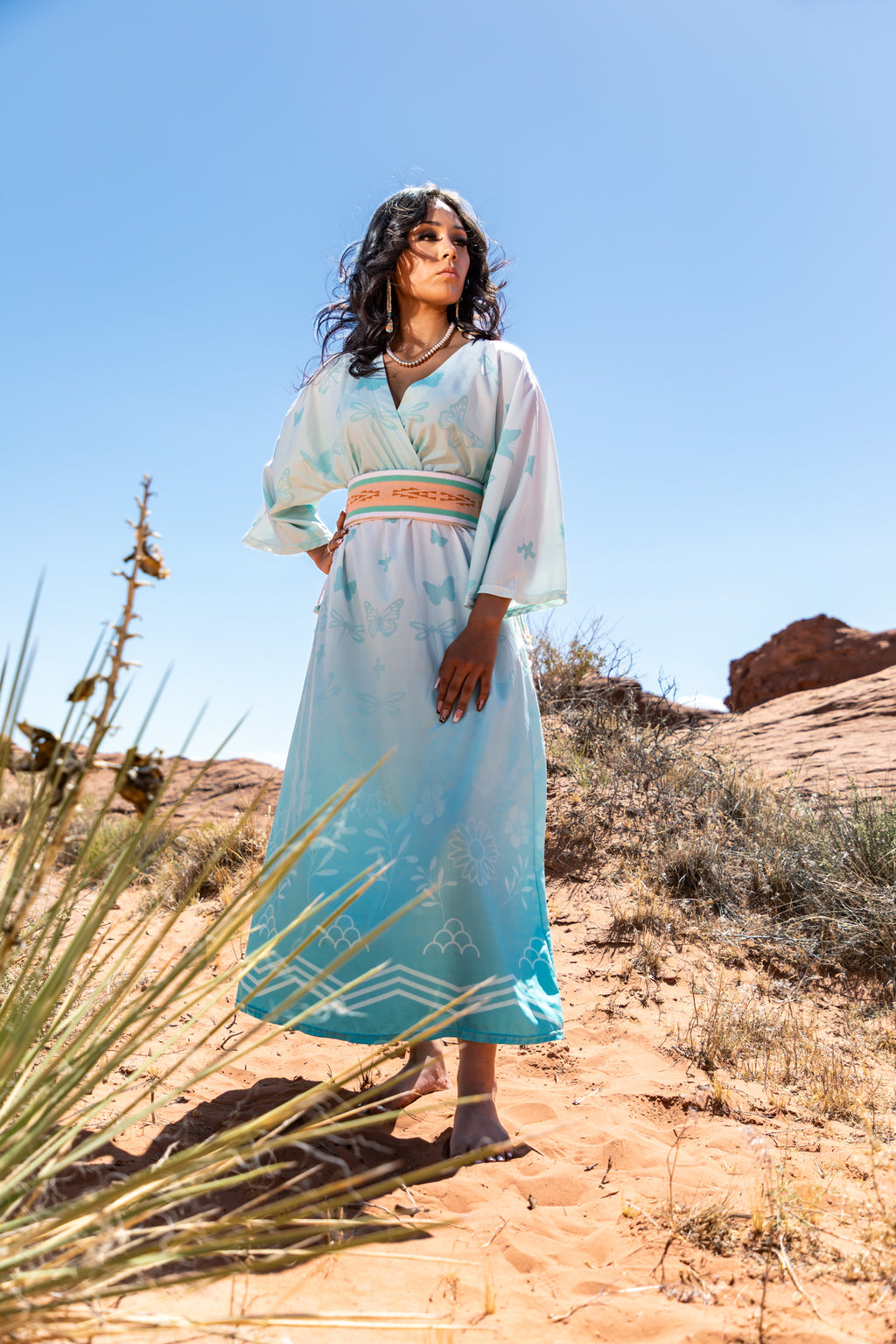Sonaw Mana Mid-Sleeve Long Dress