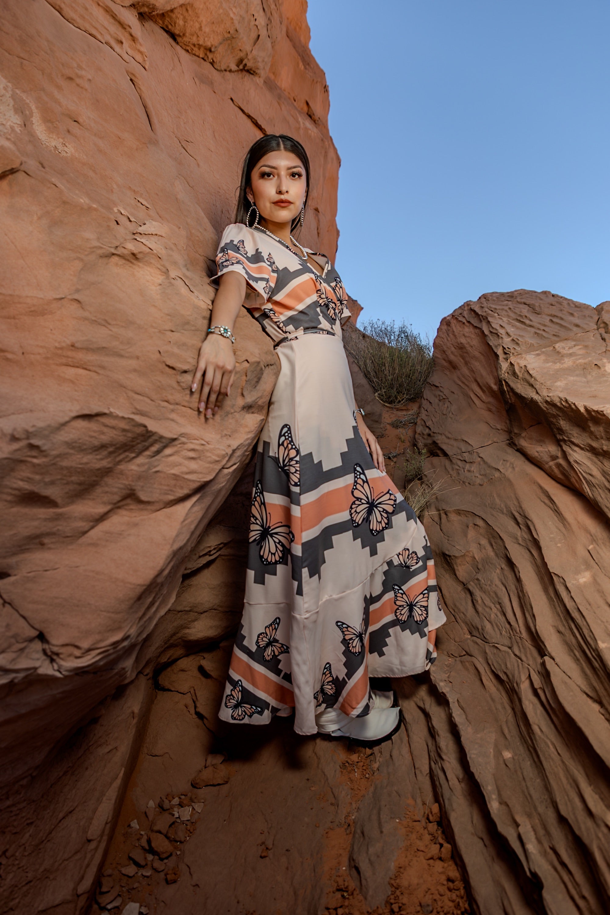 Navajo Butterflies Wrap Dress